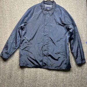 Gap Jacket Mens XXL Navy Blue Coach Snap Front Windbreaker 415054-00